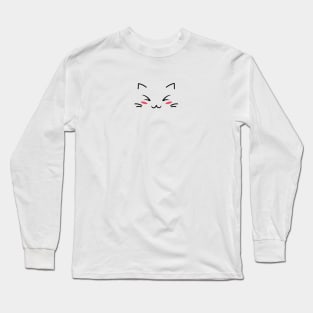 Cute Cat Emoticon >_< Long Sleeve T-Shirt